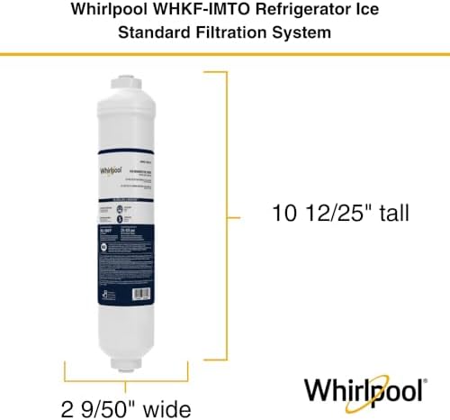 Whirlpool Inline Water Filter WHKF-IMTO, 1/4" Quick Connect Fits Refrigerator, Ice Maker, NSF/ANSI 42 Certified Reduces Chlorine Taste & Odor for Drinking Water and Filtered Ice, 6 Month Filter Life - Image 3