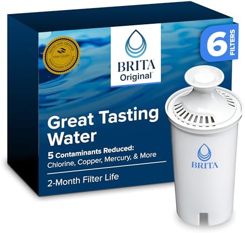 Brita Standard Pitcher and Dispenser Replacement Water Filters, White, 6 by Brita