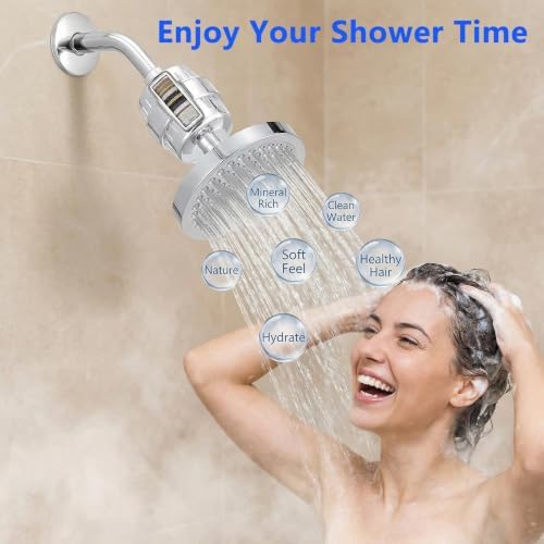 4 Pack 20 Stage Shower Filter Replacement Cartridge to Remove Chlorine Fluoride Heavy Metal, Shower Cartridge Filter for Hard Water, High Output Water Softener for Skin & Hair Healthy - Image 3
