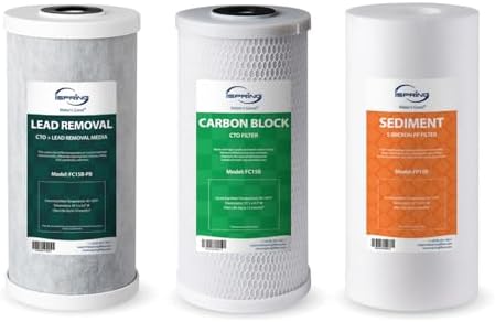 iSpring F3WGB31BCPB 4.5" x 10" 3-Stage Whole House Water Filter by iSpring