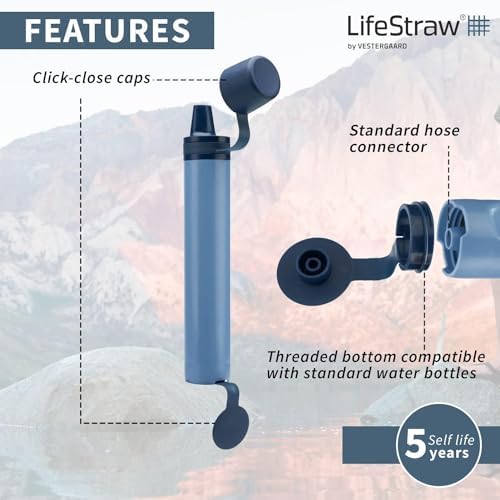 LifeStraw Peak Series Personal Water Filter for Hiking, Camping, Travel, and Emergency Preparedness, 1 Pack, Mountain Blue - Image 4
