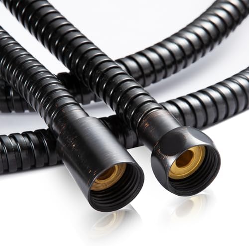 OFFO Shower Hose Oil Rubbed Bronze Kink Free Stainless Steel Shower Hose Attachment Electroplating Handheld Shower Head Hose Flex Hoses Extension with Brass Insert & Nut for Pet Bathing Cleaning 60 in by OFFO