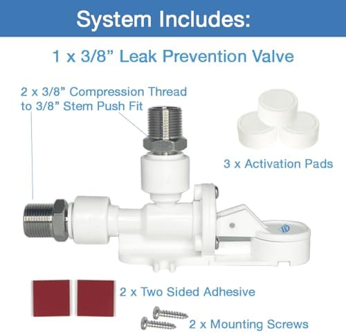 1/4", 3/8", or High Flow Leak Stop Valve, Automatic Water Shut Off Valve, Leak Detector, Leak Protection for Reverse Osmosis to Full Flow Under Sink Water Filters (3/8" High Flow 1-Pack) - Image 3