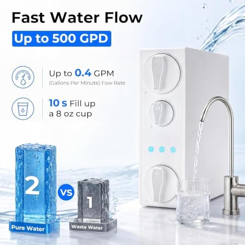 iSpring RO500AK Alkaline Reverse Osmosis System, NSF 58 Certified, 500 GPD - Image 5