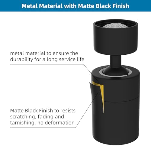 Hibbent NSF/ANSI/CAN 61 Certified Kitchen Faucet Aerator, Matte Black - Image 4