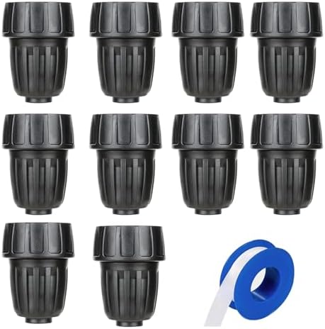 10 Pcs 1/2 Inch Drip Irrigation Tubing to Faucet/Garden Hose Adapter, 3/4" FHT to 1/2" (1/2" ID x0.6-0.65" OD) Drip Irrigation Fittings (1/2" Faucet Adapter 10pcs) by Breezliy