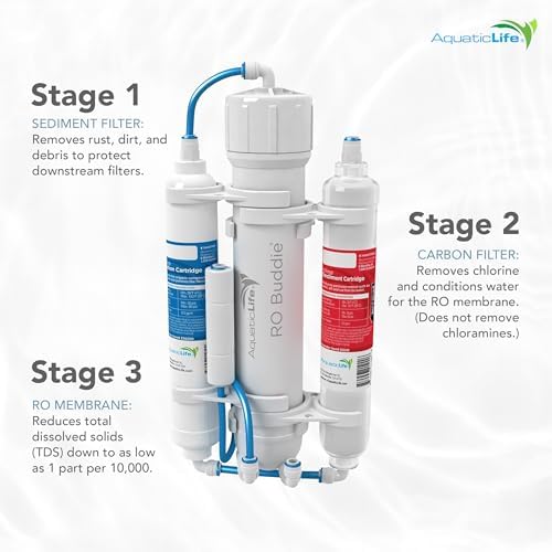 Aquatic Life RO Buddie 3-Stage Aquarium Water Filter System, Reverse Osmosis RO Filtration Unit for Fish Tank, Fountains, and More, 50 GPD (Gallons Per Day) - Image 6