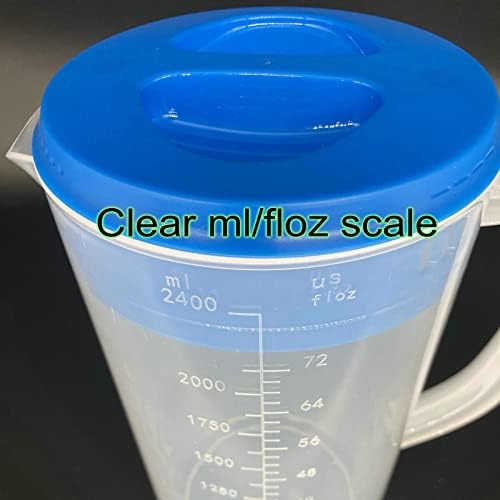 81oz/2.4Litre/0.63 Gallon Plastic Water Pitcher with Lid BPA-FREE Carafes Mix Drinks Water Jug for Hot/Cold Juice Beverage Ice Tea (Sky Blue, 81oz) - Image 4