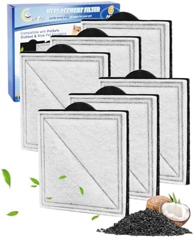 6Pack Cat Fountain Filter Compatible with PetSafe Outlast Ion-X Viva by Cunina