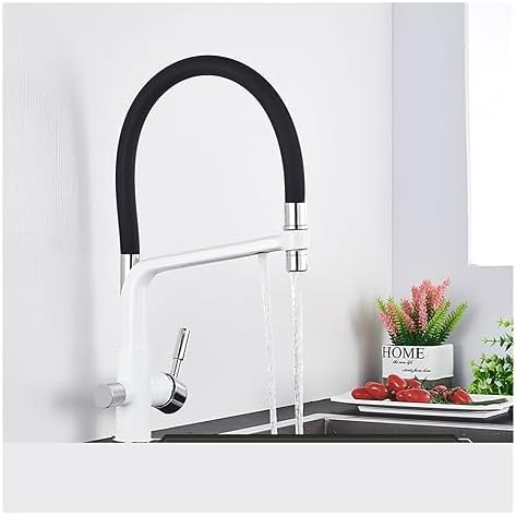 Black Water Filter Kitchen Faucet Hot and Cold Mixing Faucet 4 Colors Pure Water Faucet Kitchen Filter Faucet Water Purifier Faucet(White Chrome) by Unknown