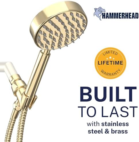 HammerHead Metal Handheld Shower Head High Pressure, 6ft Long Shower Hose - Image 2