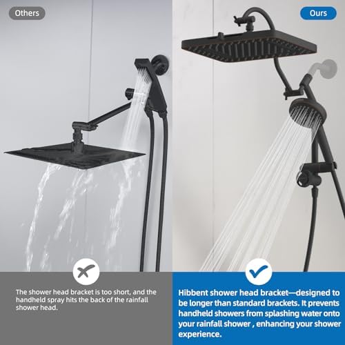 Hibbent cUPC Certified High Pressue 13'' Rainfall Shower Head with 5-Spray - Image 6