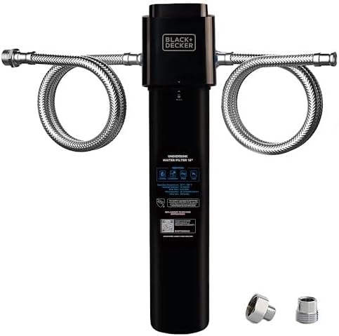BLACK+DECKER Under Sink Water Filter 15" – NSF/ANSI 42 Certified,16000 Gallons, 2-Years – Reduces CHLORAMINE, PFAS, Lead, Chlorine & Bad Taste– Direct Connect Under Counter Filter for Kitchen Faucet by Unknown