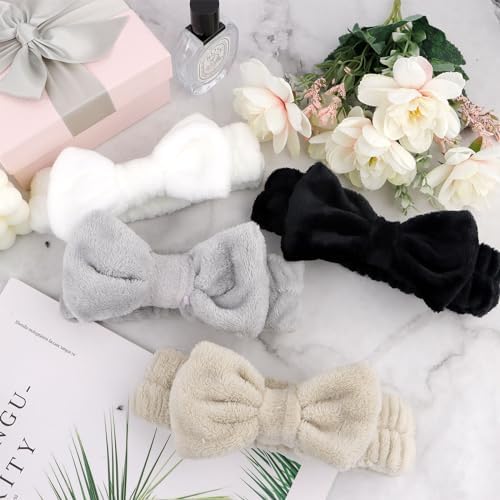 Ondder Spa Terry Cloth Headbands - 8 Pcs Cute Makeup Bow Headbands for Women, Skincare and Face Washing - Image 7