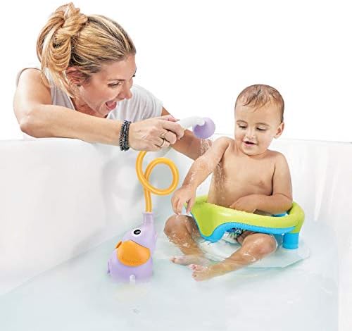 Yookidoo Baby Bath Shower Head - Elephant Water Pump and Trunk Spout Sprayer - One Handed Flow Control for Newborn Babies in Tub Or Sink (Purple) - Image 6