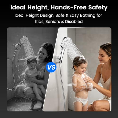 10" Rain Shower Head with Handheld Spray, Dual High Pressure Showerhead - Image 4