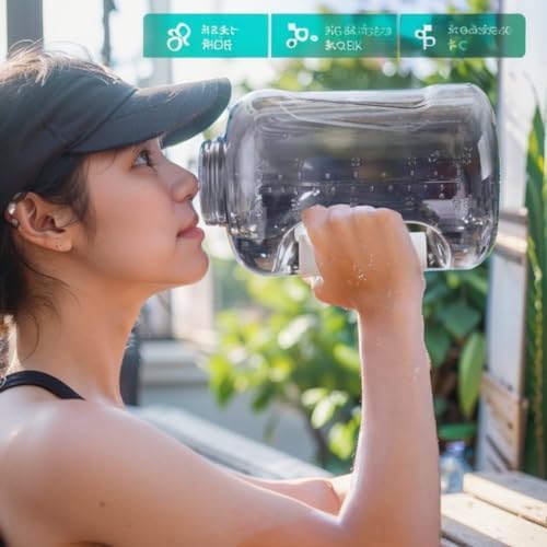 Hydrogen Water Bottle Generator Machine Updated, Portable Hydrogen Water Ionizer Machine Rechargeable, Hydrogen Rich Water Glass Health Cup 420ml (Black-Hydrogen Water Bottle-1set) - Image 5
