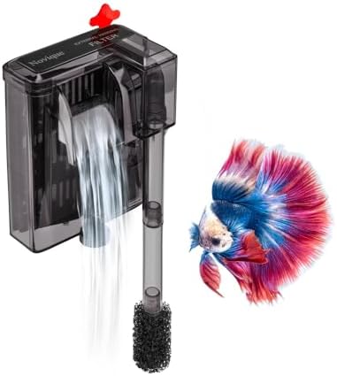 HOB Slim Aquarium Filter for Up to 5 Gallon Tank Ultra-Quiet Fish Tank Power Filter Flow Adjustable Suitable for Saltwater and Freshwater 42 GPH 3W by Unknown