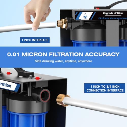 RV Water Filter System,5-Stage Water Filtration for Rvs and Campers, 0.01 Micron Filters Out Sediments, Chlorine, Vocs, Heavy Metals, Odors for Travel Trailers, Boats, 1" Inlet/Outlet - Image 6