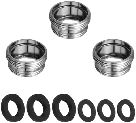 uxcell 3Pcs Faucet Adapter Kit, Male 0.77in to Male 0.85in Kitchen Sink Stainless Steel Tap Aerator Adapter Set to Connect Garden Hose, Water Filter, Standard Hose Diverter by uxcell