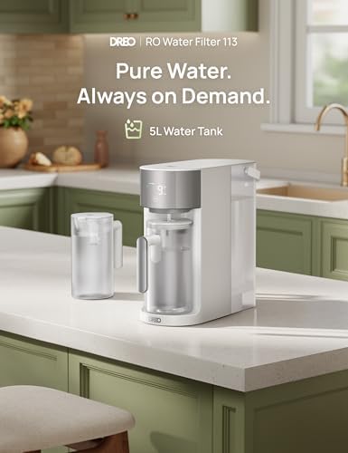DREO Reverse Osmosis Water Filter Countertop, RO Filtration System, 3:1 Pure to Drain, TDS & Filter Life & 2 Autofill Pitchers, Install-Free, Self-Cleaning Water Purifier, RO Water Filter - Image 2