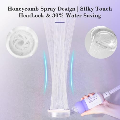Vitamin C & Aromatherapy Skincare Spa Shower Head with Handheld, Filtered Showerhead for Hard Water - Removes Chlorine & Heavy Metals, Softer Skin & Hair Care (Lavender Scent) - Image 4