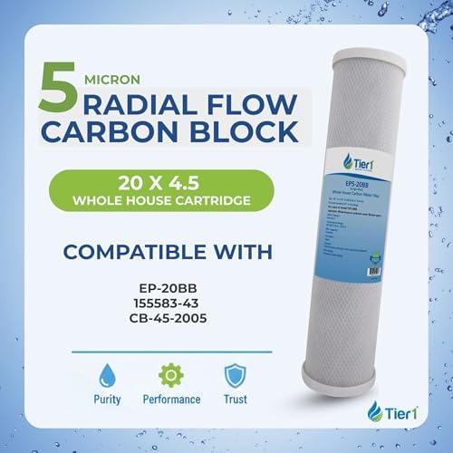 Tier1 5 Micron 4.5" × 20" Carbon Filter Replaces EP-20BB, 155583-43, 6-Pack - Image 2