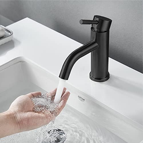 Modern Single Handle Bathroom Faucet Single Hole Matte Black Bathroom Sink Faucet Stainless Steel Commercial Basin Faucet(Matte Black No Drain) - Image 2