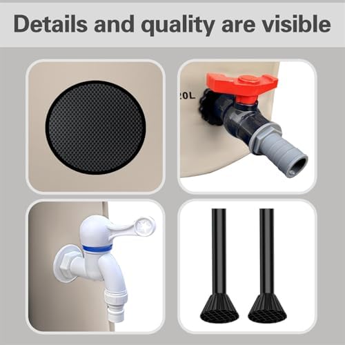 Collapsible Rain Barrel with Spigot & Filter, Foldable Rainwater Harvesting Tank, Portable Water Storage Container for Garden Irrigation, Outdoor, Multiple Sizes(1000 l/264 GAL) - Image 2