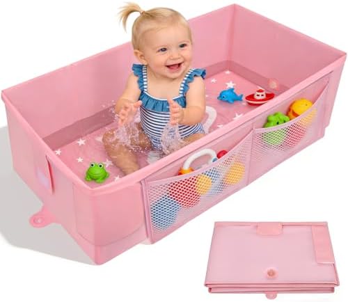 Collapsible Baby Bathtub with Toy Net, Portable Bathtub for Baby Shower by Unknown