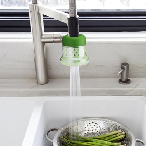 Faucet Water Filter,Splash Proof Softener Parts,Detachable Leak Proof F́aucet Mount Sink Purifier for Kitchen Shower Home Hotel Restaurant Apartment (Green) - Image 6