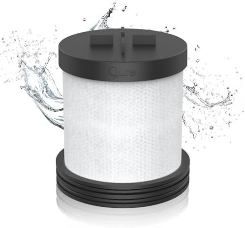 Qure Skincare Shower Filter Refill - Replacement Cartridge for Shower, 99% Chlorine Reduce, Clinically Tested - Black, 3-Month Supply (1 Piece) by Qure