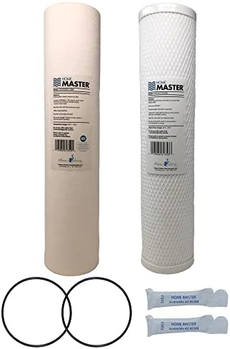 Home Master Whole House 4-Layer Sediment 25 Down to 1 Micron, Radial Flow GAC Carbon, 2 orings & Grease, 20gpm, Replacement Filter Set CsetBB2SmgC 20x4.5 by HomeMaster