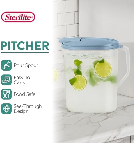 Sterilite Hinged Pitcher with Handle for Home & Kitchen, 1 Gallon, 12-Pack - Image 3