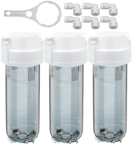 3-Stage Whole House Water Filter System, 3/8" Inlet/Outlet, Includes Accessories, for 10×2.5'' Carbon Filter&Sediment Filter,(Excluding) by Unknown