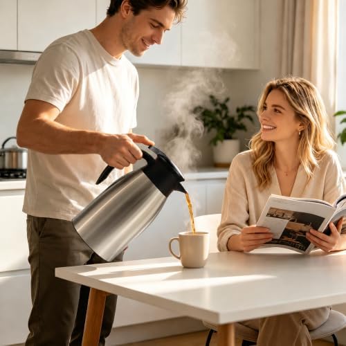 Thermal Coffee Carafe for Keeping Hot – 68OZ Insulated Camping Coffee Pot - Image 2
