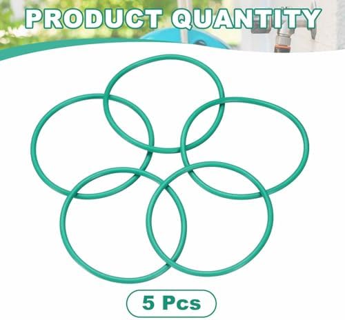 HARFINGTON 5 Pcs Fluorine Rubber O-Rings 50mm OD 45.2mm ID 2.4mm Width Round Sealing O Ring Seal Gasket for Industrial Engines Plumbing Faucet Hose Automotive - Image 3