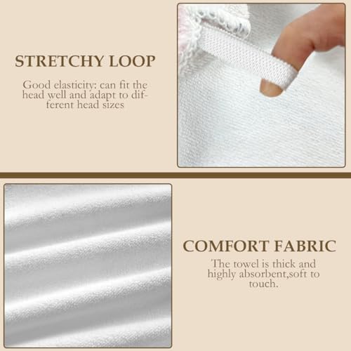 Microfiber Hair Towel Wrap for Women - Panda Bubble Super Absorbent Fast Drying Head Hair Towels - Anti-Frizz Soft Turbans Elastic Loop Design for Wet Long, Curly, Thick Hair - Image 4