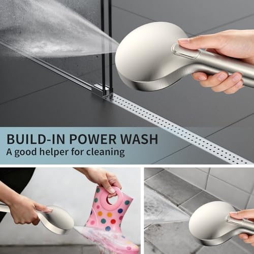 Brushed Nickel Handheld Shower Head, High Pressure 9-Mode Showerhead - Image 4