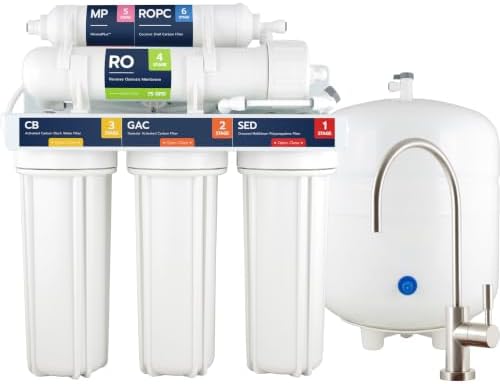 SpiroPure Reverse Osmosis System 6-Stage w/Nickel RO Faucet, SP-RO100MP-NK by SpiroPure