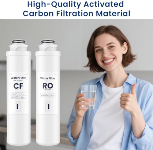 CF & RO Filter Replacement Cartridge Set Compatible with SimPure Y7T, Y7, Y7P-W, Y7P-BW Countertop Reverse Osmosis Water Filtration System, 4-Pack (2 CF + 2 RO), 100 GPD, 12-Month Service Life - Image 6
