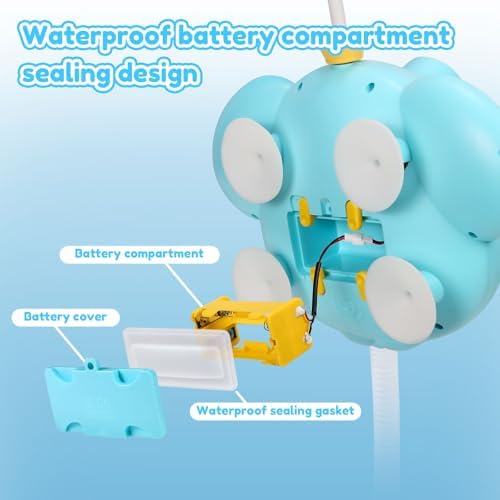 Bath Toys Light Up Elephant Baby Bubble Bath Toys 2 in 1Bath Bubble Machine with Baby Bath Shower Head for Kids Ages 1-3 4-8 Bath Bubble Maker with Colourful Light - Image 5