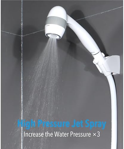 High Pressure RV Shower Head with Hose and On Off Switch, 3 Flow Rate for Saving Water, White - Image 2