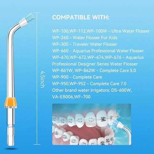 Replacement Tips for Waterpik Water Flosser, Plaque Seeker Replacement Tips Compatible with Waterpik Water Flossers, Plaque Remove Brisles Tips(6-Pack) - Image 2