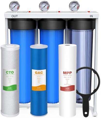 SimPure Whole House Water Filter System 3-Stage 20" *4.5" Pre-Filtration by SimPure_Water
