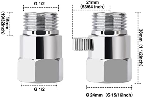 MAYYAYA Metal Shower Head Flow Control Valve, NTP1/2 Brass Shut-off Valve - Image 5