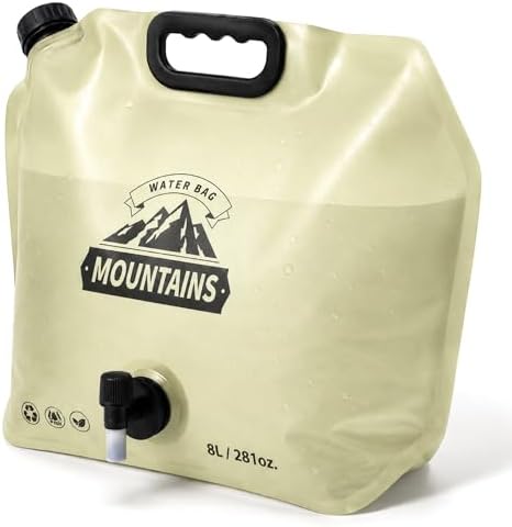 Collapsible Water Container Portable Water Jug with Spigot for Camping, Foldable Hiking Gear, Leakproof Liquid Carrier for Hiking, Travel, Emergency Preparedness, Outdoor Use (1 Pack 2 Gallon) by MIAJOModernHomeDecor