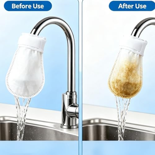 Faucet Filter Cotton Bags, Replaceable Non-Woven Sleeve for Kitchen & Bath (20 Pcs) - Image 6