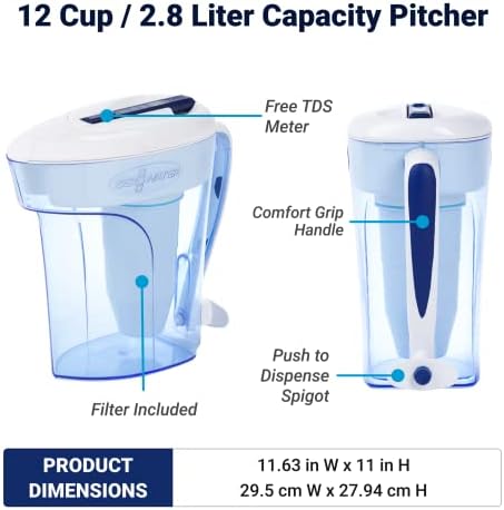 ZeroWater 12-Cup Pitcher Water Filter Removes PFOA/PFAS - Image 4