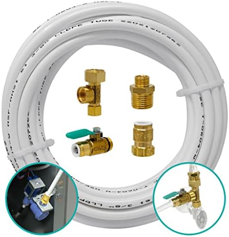 Metpure Ice Maker Fridge Installation Kit - 3/8" Fittings with 3/8" OD 25 Feet White Tubing for Potable Drinking Water by MetpureInc